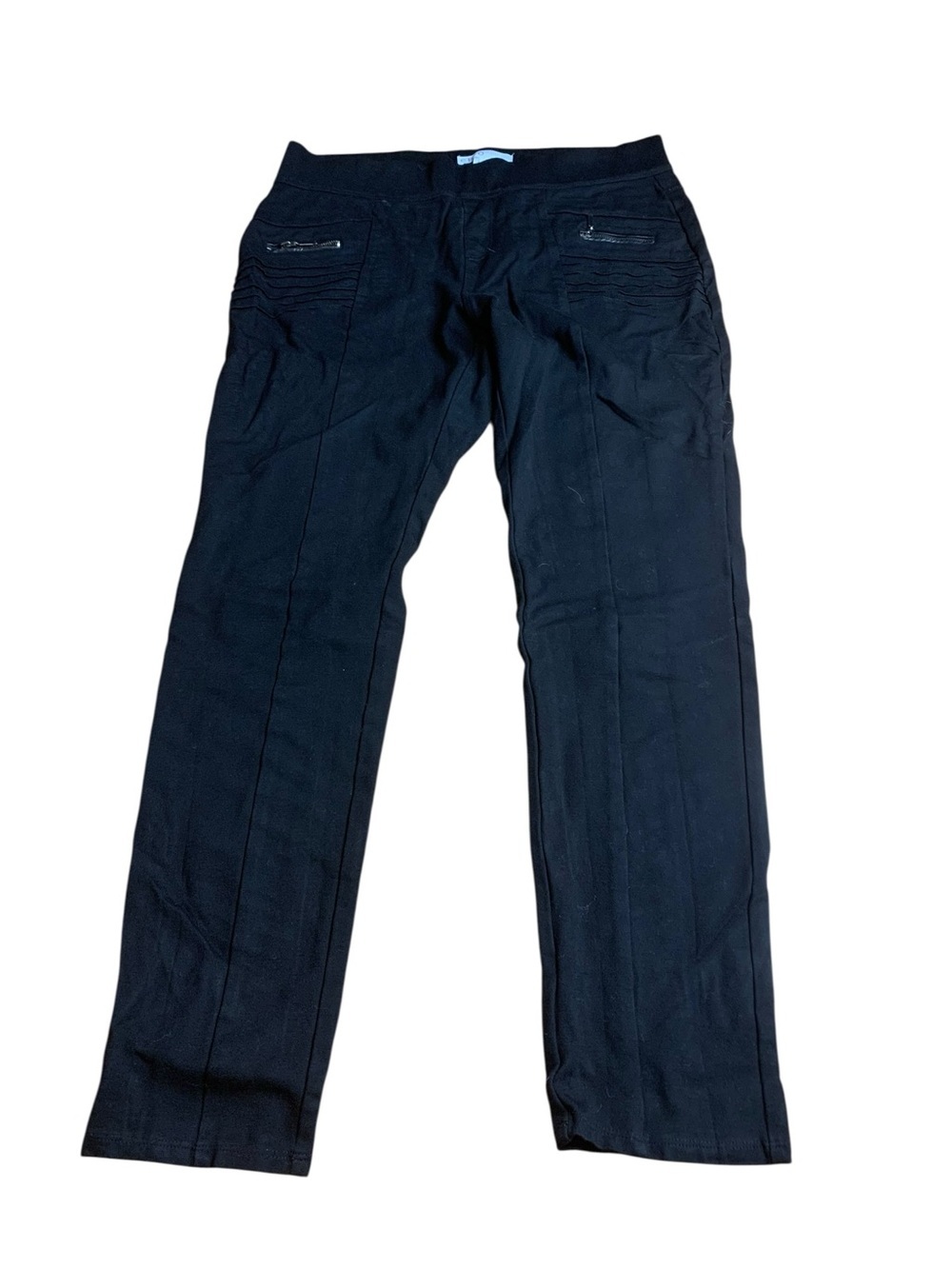 Cleo Black Moto Style Pull-On Pants Size Large